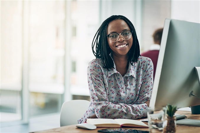 Professional Female at Computer